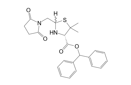 Diphenylmethyl 2-[N,N-(1',4'-butanedioyl)aminomethyl]-5,5-dimethyl-(1,3)-thiazolidine-4-carboxylate