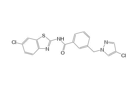 N-(6-chloro-1,3-benzothiazol-2-yl)-3-[(4-chloro-1H-pyrazol-1-yl)methyl]benzamide