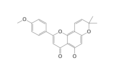 4'-O-METHYL-ATALANTOFLAVONE;5-HYDROXY-2-(4-METHOXYPHENYL)-8,8-DIMETHYL-PYRANO-[2,3-F]-CHROMEN-4-ONE