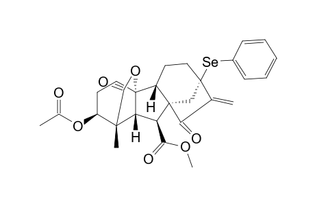 Methyl 5-Acetoxy-6-methyl-2,6-(carbonyloxy)-9,12-methano-10-oxo-11-methano-12-phenylselenotricyclo[7.5.0.0(2,7)]tetradecan-8-carboxylate