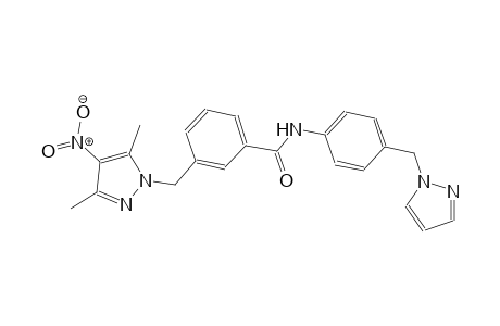 3-[(3,5-dimethyl-4-nitro-1H-pyrazol-1-yl)methyl]-N-[4-(1H-pyrazol-1-ylmethyl)phenyl]benzamide