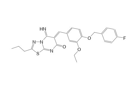 7H-[1,3,4]thiadiazolo[3,2-a]pyrimidin-7-one, 6-[[3-ethoxy-4-[(4-fluorophenyl)methoxy]phenyl]methylene]-5,6-dihydro-5-imino-2-propyl-, (6Z)-