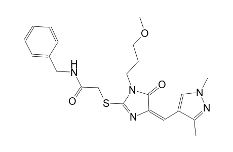 N-benzyl-2-{[(4E)-4-[(1,3-dimethyl-1H-pyrazol-4-yl)methylene]-1-(3-methoxypropyl)-5-oxo-4,5-dihydro-1H-imidazol-2-yl]sulfanyl}acetamide