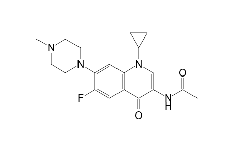 N-[1-cyclopropyl-6-fluoranyl-7-(4-methylpiperazin-1-yl)-4-oxidanylidene-quinolin-3-yl]ethanamide