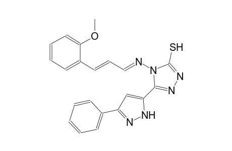 4-{[(E,2E)-3-(2-methoxyphenyl)-2-propenylidene]amino}-5-(3-phenyl-1H-pyrazol-5-yl)-4H-1,2,4-triazole-3-thiol