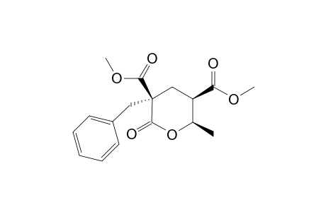 Dimethyl 3-benzyl-c-6-methyl-2-oxotetrahydro-2H-pyran-r-3,c-5-dicarboxylate