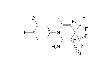 2-Amino-1-(3-chloro-4-fluorophenyl)-6-methyl-4,4-bis(trifluoromethyl)-1,4-dihydro-3-pyridinecarbonitrile