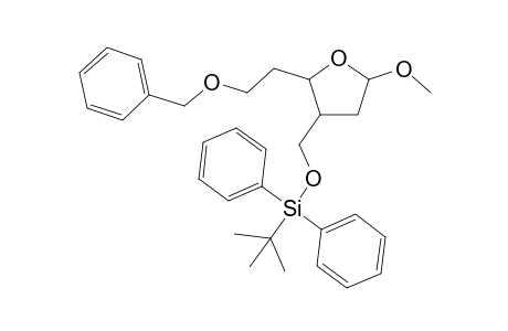 Methyl 6-O-benzyl-3-{[(t-butyl)diphenylsilyloxy]methyl}-2,3,5-trideoxy-.alpha. / .beta.-D-erythro-hexofuranoside
