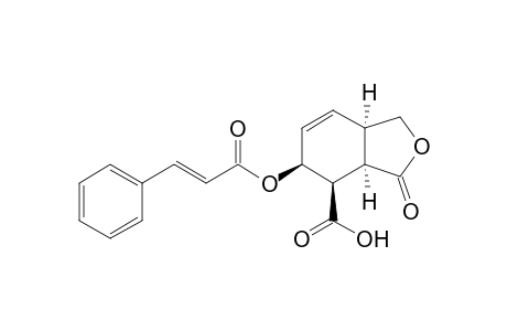4-Isobenzofurancarboxylic acid, 1,3,3a,4,5,7a-hexahydro-3-oxo-5-[(1-oxo-3-phenyl-2-propenyl)oxy]-, (3a.alpha.,4.beta.,5.beta.,7a.alpha.)-(.+-.)-