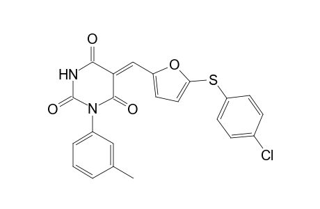 (5Z)-5-[[5-(4-chlorophenyl)sulfanyl-2-furyl]methylene]-1-(m-tolyl)hexahydropyrimidine-2,4,6-trione