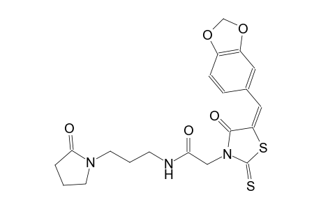 3-thiazolidineacetamide, 5-(1,3-benzodioxol-5-ylmethylene)-4-oxo-N-[3-(2-oxo-1-pyrrolidinyl)propyl]-2-thioxo-, (5E)-