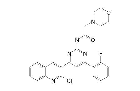 N-[4-(2-CHLORO-QUINOLIN-3-YL)-6-(2-FLUOROPHENYL)-PYRIMIDIN-2-YL]-2-MORPHOLINO-ACETAMIDE