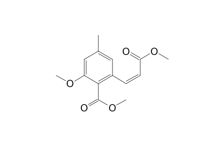 Benzoic acid, 2-methoxy-6-(3-methoxy-3-oxo-1-propenyl)-4-methyl-, methyl ester, (Z)-