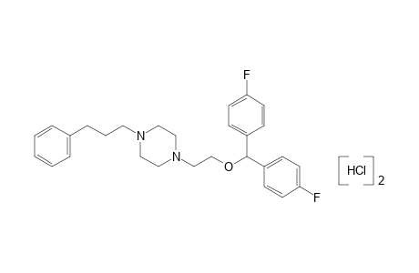 1-{2-[bis(p-fluorophenyl)methoxy]ethyl}-4-(3-phenylpropyl)piperazine, dihydrochloride