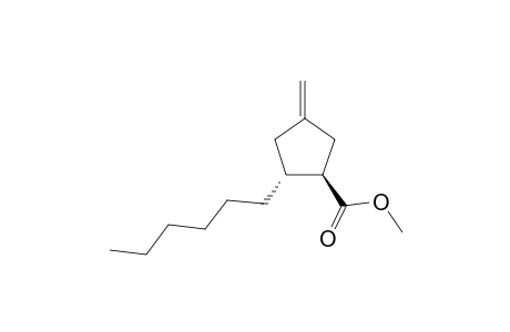 Cyclopentanecarboxylic acid, 2-hexyl-4-methylene-, methyl ester, trans-