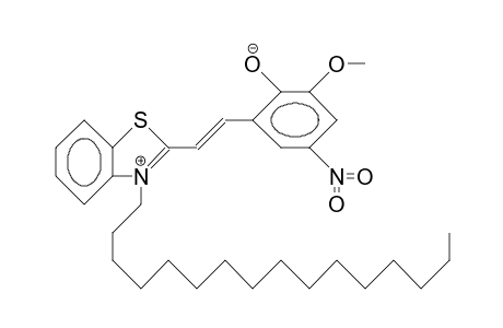 2-(2-(3-Hexadecyl-2-benzothiazolyl)-vinylene)-6-methoxy-4-nitro-1-phenolate