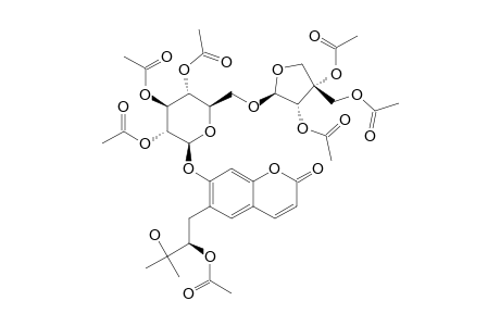 PEUJAPONISIDE-HEPTAACETATE;(R)-PEUCEDANOL-7-O-BETA-D-APIOFURANOSYL-(1->6)-BETA-D-GLUCOPYRANOSIDE-HEPTAACETATE