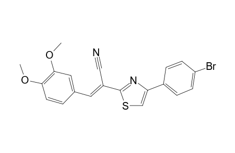(E)-2-[4-(4-bromophenyl)-1,3-thiazol-2-yl]-3-(3,4-dimethoxyphenyl)prop-2-enenitrile