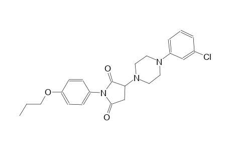 3-[4-(3-chlorophenyl)-1-piperazinyl]-1-(4-propoxyphenyl)-2,5-pyrrolidinedione