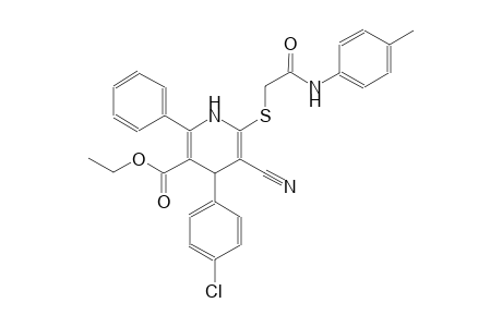 ethyl 4-(4-chlorophenyl)-5-cyano-6-{[2-oxo-2-(4-toluidino)ethyl]sulfanyl}-2-phenyl-1,4-dihydro-3-pyridinecarboxylate