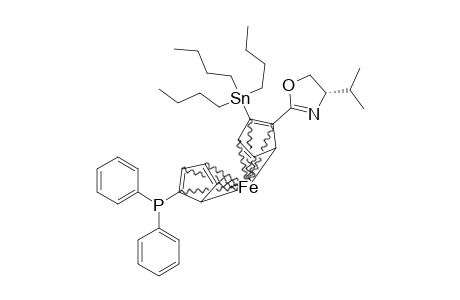 1-Diphenylphosphino-1'-[S-4-isopropyl-2,5-oxazolinyl]-2'-(Sp)-(tributylstannyl)-ferrocene