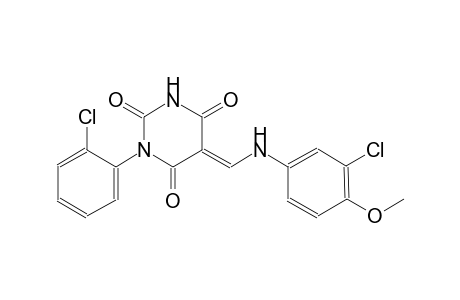 (5E)-5-[(3-chloro-4-methoxyanilino)methylene]-1-(2-chlorophenyl)-2,4,6(1H,3H,5H)-pyrimidinetrione