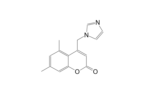 2H-1-benzopyran-2-one, 4-(1H-imidazol-1-ylmethyl)-5,7-dimethyl-