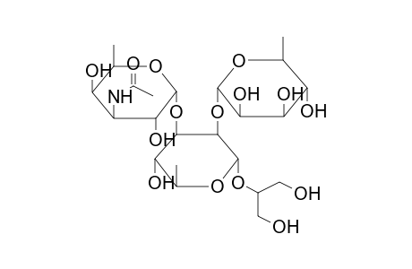 3-ACETAMIDO-3-DEOXY-ALPHA-D-FUCOPYRANOSYL-(1->3)-[ALPHA-L-RHAMNOPYRANOSYL-(1->2)]-ALPHA-L-RHAMNOPYRANOSYL-(1->2)-GLYCEROL