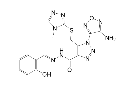 1-(4-amino-1,2,5-oxadiazol-3-yl)-N'-[(E)-(2-hydroxyphenyl)methylidene]-5-{[(4-methyl-4H-1,2,4-triazol-3-yl)sulfanyl]methyl}-1H-1,2,3-triazole-4-carbohydrazide