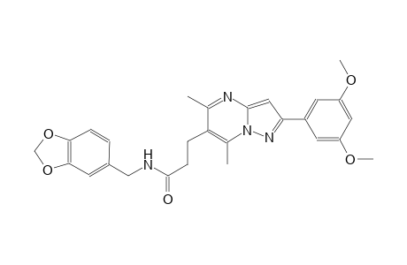 pyrazolo[1,5-a]pyrimidine-6-propanamide, N-(1,3-benzodioxol-5-ylmethyl)-2-(3,5-dimethoxyphenyl)-5,7-dimethyl-