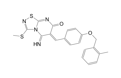 (6Z)-5-imino-6-{4-[(2-methylbenzyl)oxy]benzylidene}-3-(methylsulfanyl)-5,6-dihydro-7H-[1,2,4]thiadiazolo[4,5-a]pyrimidin-7-one
