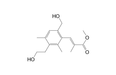 2-Propenoic acid, 3-[3-(2-hydroxyethyl)-6-(hydroxymethyl)-2,4-dimethylphenyl]-2-methyl- , methyl ester, (E)-