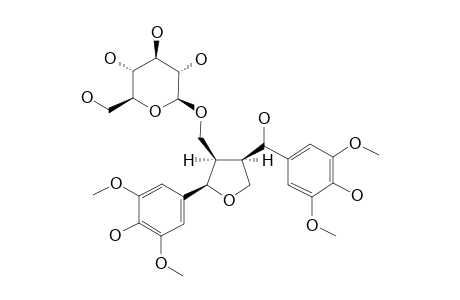 PSEUDERANOSIDE;9-(BETA-D-GLUCOPYRANOSYLOXY)-3,5,3',5'-TETRAMETHOXY-7,9'-EPOXY-LIGNANE-4,4',7'-TRIOL