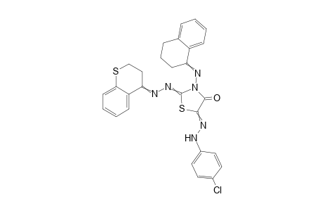 5-[(4-Chloro-phenyl)-hydrazono]-3-(3,4-dihydro-2H-naphthalen-1-ylideneamino)-2-(thiochroman-4-ylidene-hydrazono)-thiazolidin-4-one