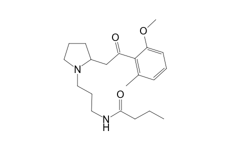 1-(3-Butanoylaminopropyl)-2-(2-methoxy-6-methylbenzoylmethylene)pyrrolidine (O-methyldinorperipentadenine)