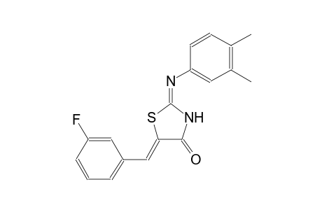(2E,5Z)-2-[(3,4-dimethylphenyl)imino]-5-(3-fluorobenzylidene)-1,3-thiazolidin-4-one
