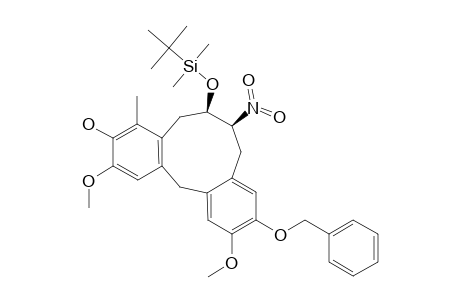 #12;CIS-10-BENZYLOXY-6-TERT.-BUTYLDIMETHYLSILYLOXY-5,6,7,8-TETRAHYDRO-3-HYDROXY-4-METHYL-2,11-DIMETHOXY-4-METHYL-7-NITRO-13H-DIBENZO-[A,D]-CYCLONONANENE