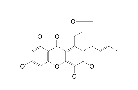 GARCINEXANTHONE-D;1,3,5,6-TETRAHYDROXY-7-(3-METHYLBUT-2-ENYL)-8-(3-HYDROXY-3-METHYLBUTYL)-XANTHONE