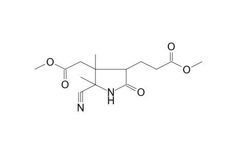 3-(5-Cyano-4-methoxycarbonylmethyl-4,5-dimethyl-2-oxopyrrolidin-3-yl)-propionic acid, methyl ester