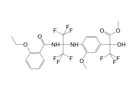 Benzeneacetic acid, 4-[[1-[(2-ethoxybenzoyl)amino]-2,2,2-trifluoro-1-(trifluoromethyl)ethyl]amino]-.alpha.-hydroxy-3-methoxy-.alpha.-(trifluoromethyl)-, methyl ester