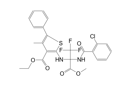 3-thiophenecarboxylic acid, 2-[[1-[(2-chlorobenzoyl)amino]-2,2,2-trifluoro-1-(methoxycarbonyl)ethyl]amino]-4-methyl-5-phenyl-, ethyl ester