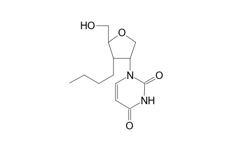1-(3'-Butyl-2',3'-dideoxy-.alpha.-D-erythro-pentofuranosyl)uracil