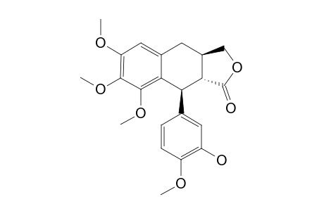(+/-)-(3A-R,9-S,9A-R)-9-(3-HYDROXY-4-METHOXYPHENYL)-6,7,8-TRIMETHOXY-3A,4,9,9A-TETRAHYDRONAPHTHO-[2.3-C]-FURAN-1-(3-H)-ONE