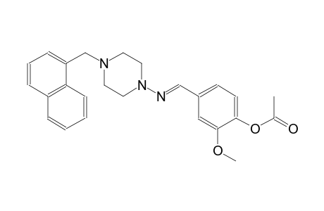 phenol, 2-methoxy-4-[(E)-[[4-(1-naphthalenylmethyl)-1-piperazinyl]imino]methyl]-, acetate (ester)