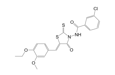 3-chloro-N-[(5Z)-5-(4-ethoxy-3-methoxybenzylidene)-4-oxo-2-thioxo-1,3-thiazolidin-3-yl]benzamide