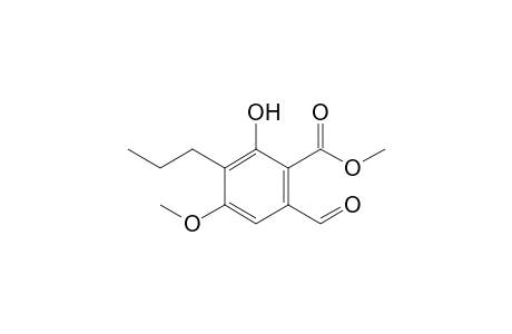 3-Propyl-6-formyl-2-hydroxy-4-methoxy-benzoic acid methyl ester