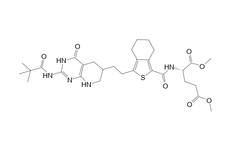 (2S)-2-[[3-[2-[4-keto-2-(pivaloylamino)-5,6,7,8-tetrahydro-1H-pyrido[2,3-d]pyrimidin-6-yl]ethyl]-4,5,6,7-tetrahydroisobenzothiophene-1-carbonyl]amino]glutaric acid dimethyl ester