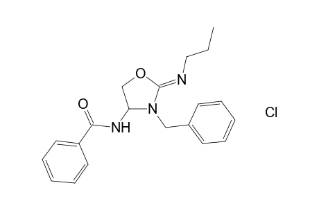 (Z)-3-Benzyl-4-benzamido-3-propylimino-1,3-oxzolidine hydrochloride