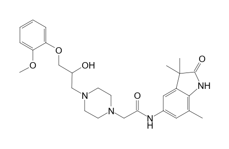 2-[4-[2-hydroxy-3-(2-methoxyphenoxy)propyl]-1-piperazinyl]-N-(3,3,7-trimethyl-2-oxo-1H-indol-5-yl)acetamide