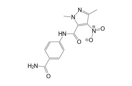 N-[4-(aminocarbonyl)phenyl]-1,3-dimethyl-4-nitro-1H-pyrazole-5-carboxamide